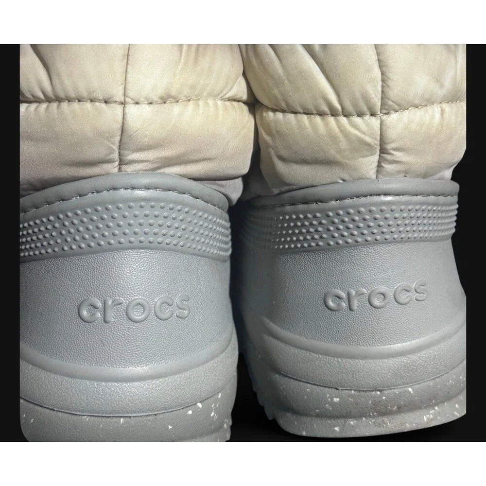 Crocs Women's Grey and White Boots